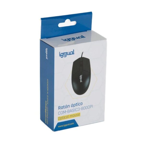 iggual ratón óptico com-basic3-800dpi negro