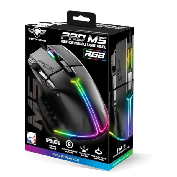 spirit of gamer raton souris pro m5 negro