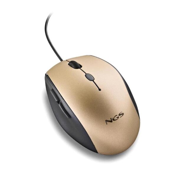 ngs wired ergo silent mouse + usb type c adap gold