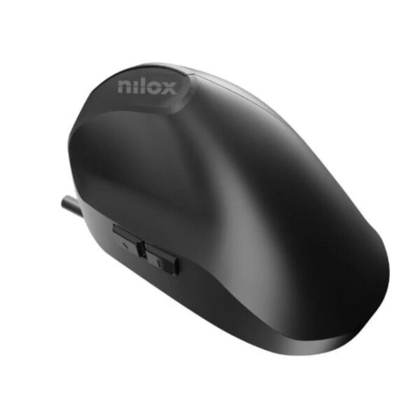 nilox ratón vertical 3600 dpi, 6 botones, negro