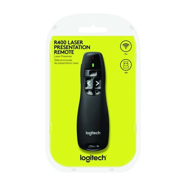 logitech r400 wireless presenter + puntero láser