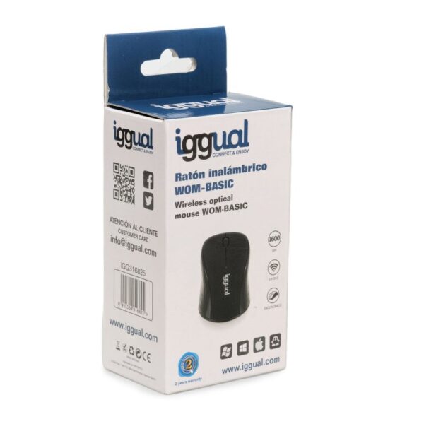 iggual ratón inalámbrico wom-basic-1600dpi negro