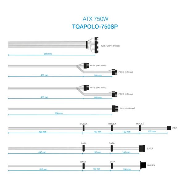 tooq fuente alimentación tqapolo-750sp 750w