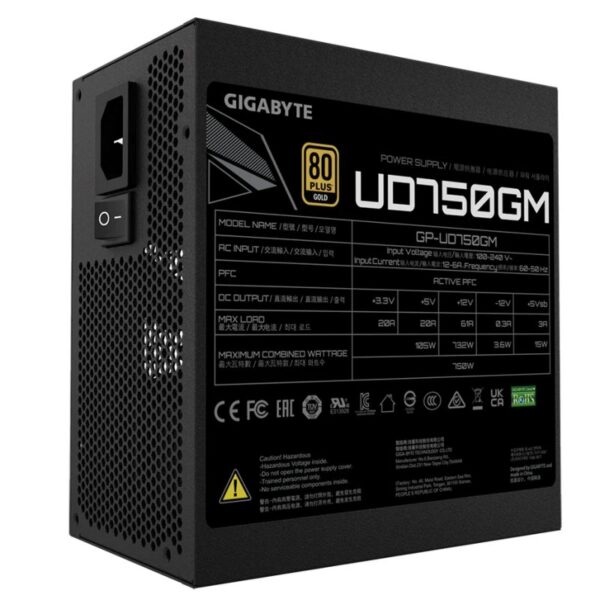 gigabyte fuente alimentación gp-ud750gm 80p