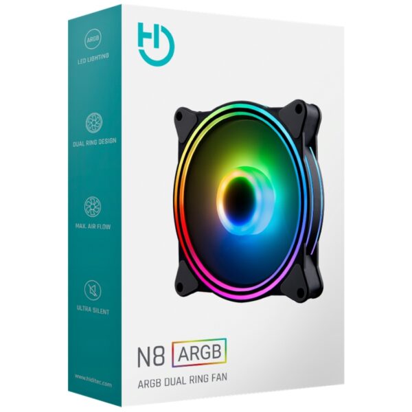 hiditec ventilador gaming argb n8 120mm