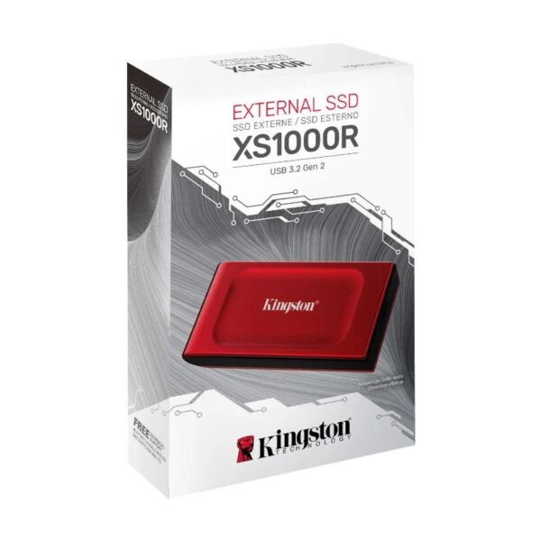 kingston xs1000 essd 1tb usb 3.2 tipo-c rojo- 1